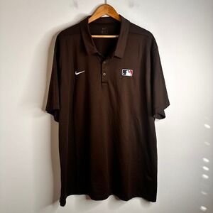 Nike MLB Umpire Polo Shirt Brown Short Sleeve Baseball Performance Men 3XL